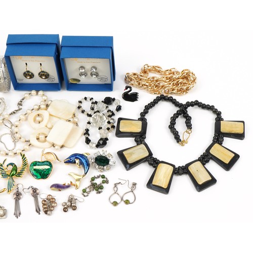 2648 - Vintage and later costume jewellery including two pairs of Swarovski Crystal earrings by Niquea.D, e... 