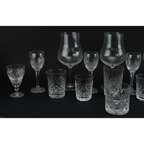 405 - Crystal and glassware including four Stuart Crystal glasses and a pair of drinking glasses and three... 