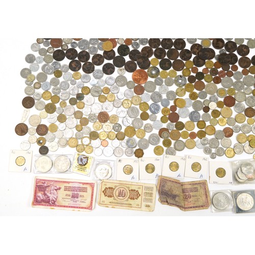 566 - 19th century and later British and world coinage and banknotes including pennies