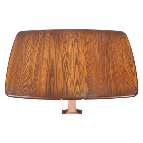 1012A - Ercol elm drop leaf coffee table, 45.5cm H x 68.5cm D x 17cm W extending to 104cm W