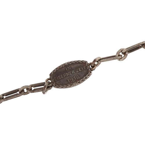 673 - German military interest WWI 1916 iron for gold bracelet, 29cm in length