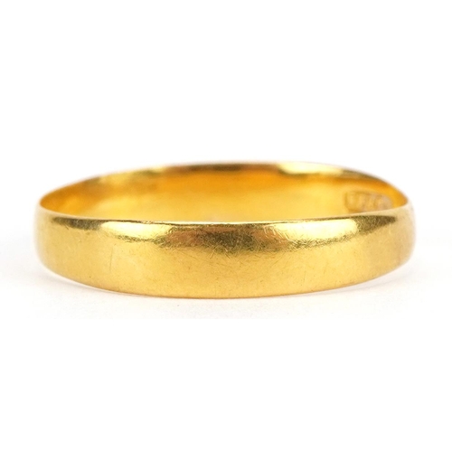 2083 - George V 22ct gold wedding band, Birmingham 1916, size U/V, 2.5g