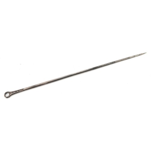 2691A - Georgian silver meat skewer, indistinct hallmarks, 20cm in length, 15.2g