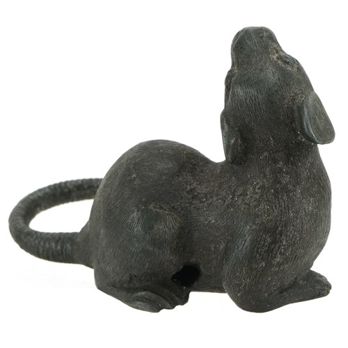 314A - Victorian cast lead study of a rat, 6.5cm in length