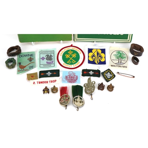 2473 - Scouting interest collectables including two hardback books and badges