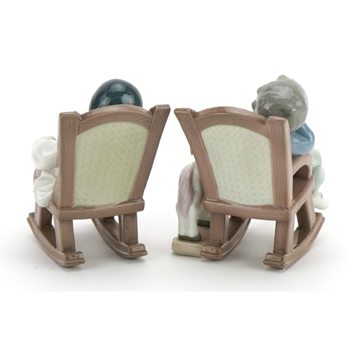 1196 - Two Lladro figures of children in rocking chairs comprising Nap Time 5448 and All Tuckered Out 5846