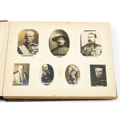 2256 - Ogden's cigarette card photo album with photos including Lord Kitchener, Baden Power and theatrical ... 