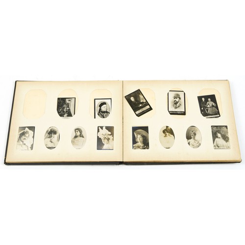 2256 - Ogden's cigarette card photo album with photos including Lord Kitchener, Baden Power and theatrical ... 