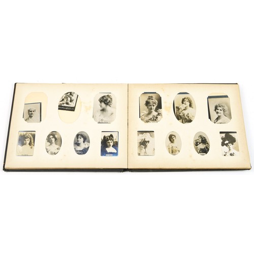 2256 - Ogden's cigarette card photo album with photos including Lord Kitchener, Baden Power and theatrical ... 