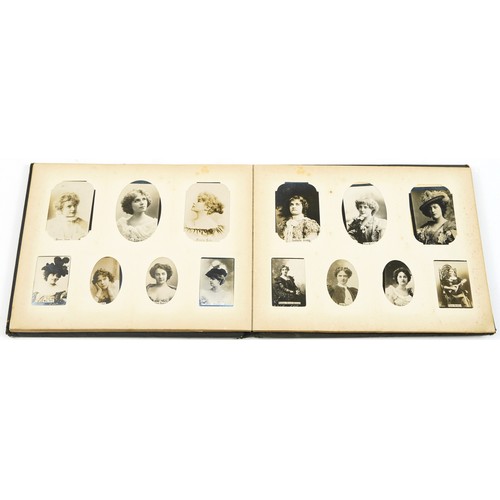 2256 - Ogden's cigarette card photo album with photos including Lord Kitchener, Baden Power and theatrical ... 