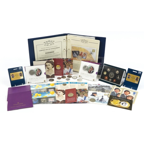 2436 - Silver proof uncirculated and other coinage including five pound coins and Elizabeth II Jubilee crow... 