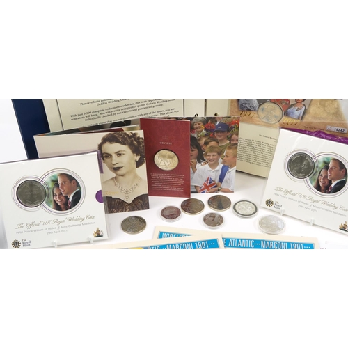 2436 - Silver proof uncirculated and other coinage including five pound coins and Elizabeth II Jubilee crow... 