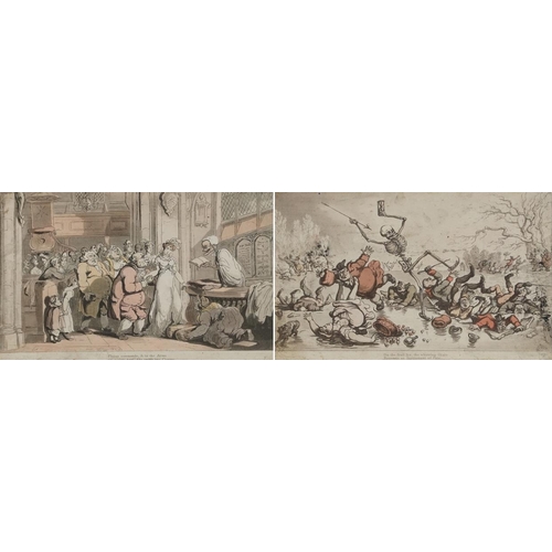 599 - Thomas Rowlandson - Plutus Commands in a Church and to the Arms of Doting Age, she Yields her Charms... 