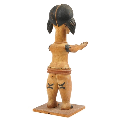 286 - Early 20th century African tribal interest carved hardwood figure from Nigeria, 55cm high