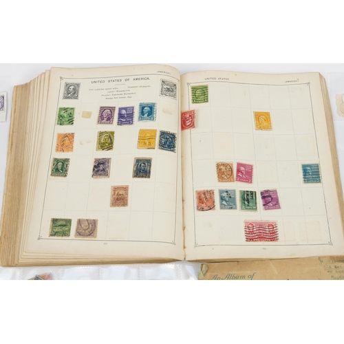 2532 - 19th century and later ephemera including world stamps arranged in an album and cigarette cards