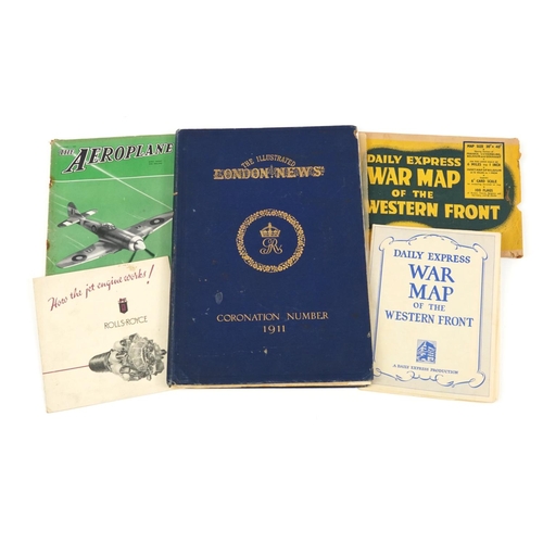 2298 - Military and other ephemera including Daily Express wall map of the Western Front and The Illustrate... 