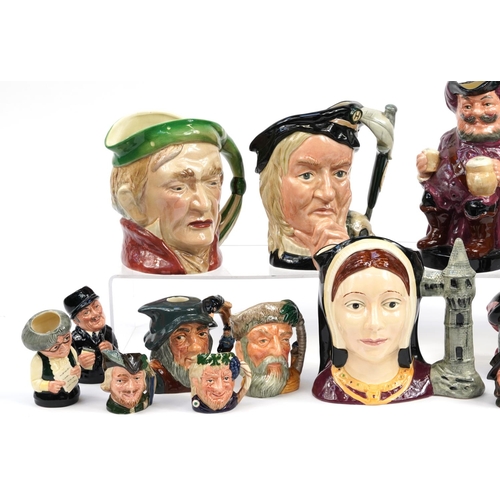 1185 - Collection of Toby jugs and character jugs, including Royal Doulton, Beswick and Sarreguemines, the ... 