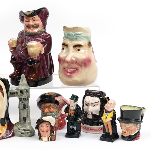 1185 - Collection of Toby jugs and character jugs, including Royal Doulton, Beswick and Sarreguemines, the ... 