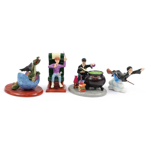 1135 - Four Royal Doulton Harry Potter limited edition collectable figures with boxes, three with certifica... 