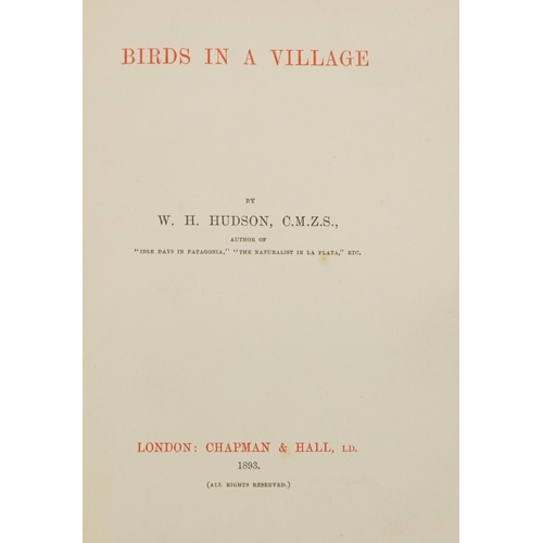 2293 - Bird in a Village, hardback book by W H Hudson, published London Chapman & Hall 1893