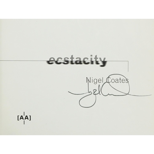 2298A - Four architectural and mid century design books, two signed, comprising signed Ecstasy Catalogue by ... 