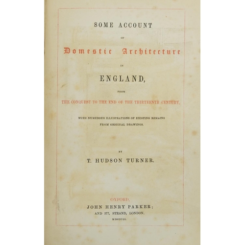 2278 - Domestic Architecture in the Middle Ages, four hardback books comprising volumes one and two and par... 