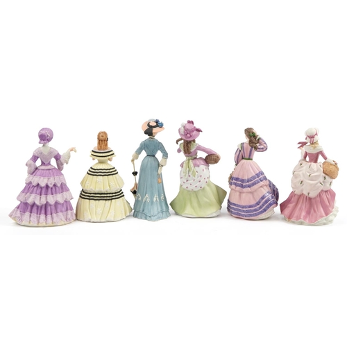 1179 - Six Wedgwood figurines including The Great Exhibition 1769/10000, Violet, Afternoon Promenade and Ro... 