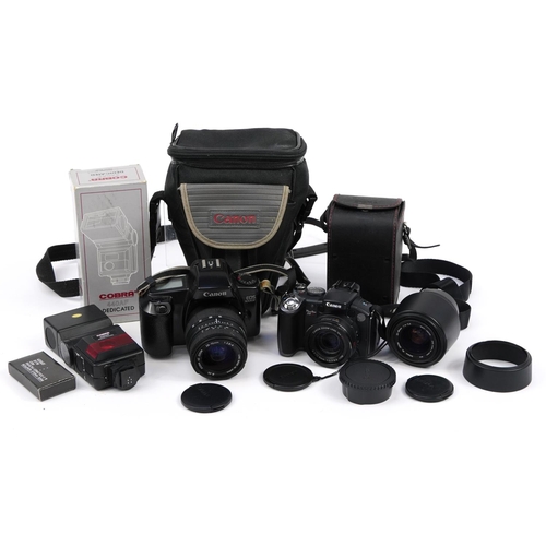 1570 - Vintage and later cameras, lenses and accessories including Canon EOS 1000F, Canon Powershot S5IS an... 