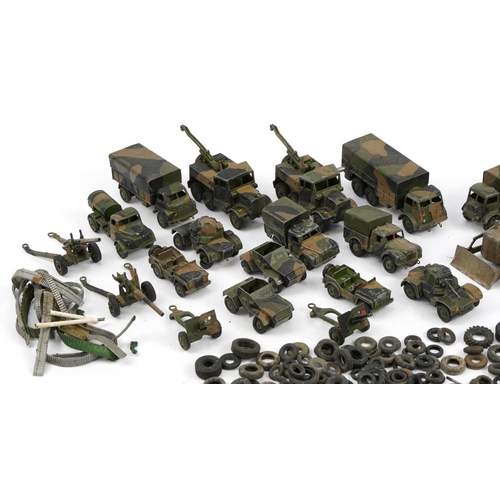 2035 - Collection of vintage Dinky diecast army vehicles including Armoured Command Vehicle, Ten Ton Army T... 