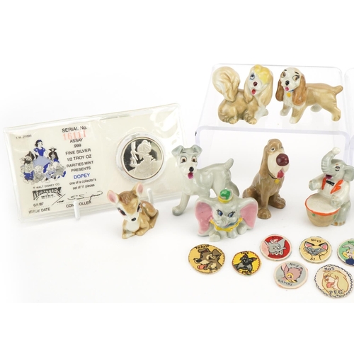 1228 - Wade and Disney collectables including Whimsies and a Dopey fine silver half troy ounce