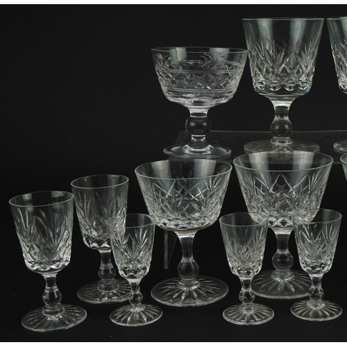 1188 - Crystal glassware including Stuart Crystal and set of six port glasses, the largest each 12cm high