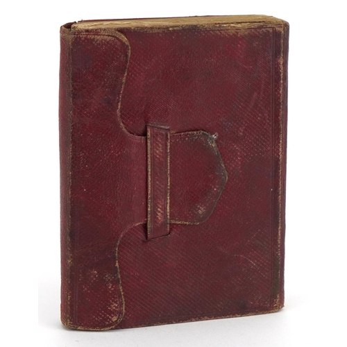 2296 - Victorian leather bound Punch's Pocket Book for 1876 with coloured pull-out, 12cm high