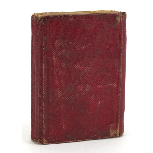 2296 - Victorian leather bound Punch's Pocket Book for 1876 with coloured pull-out, 12cm high