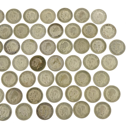 2384 - British pre decimal, pre 1947 sixpences, 187.5g