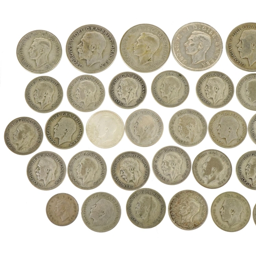 2392 - British pre decimal coinage including shillings and half crowns, 302g