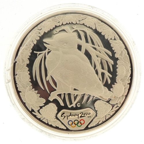 2413 - Australian Sydney 2000 Olympic silver kookaburra with fitted case