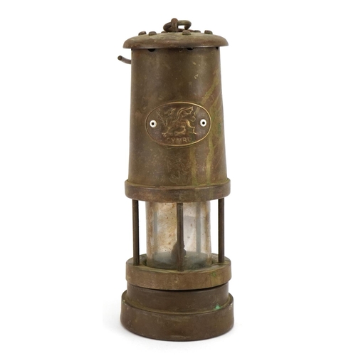 1226 - Welsh brass miner's lamp, 23cm high