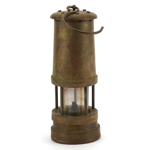 1226 - Welsh brass miner's lamp, 23cm high