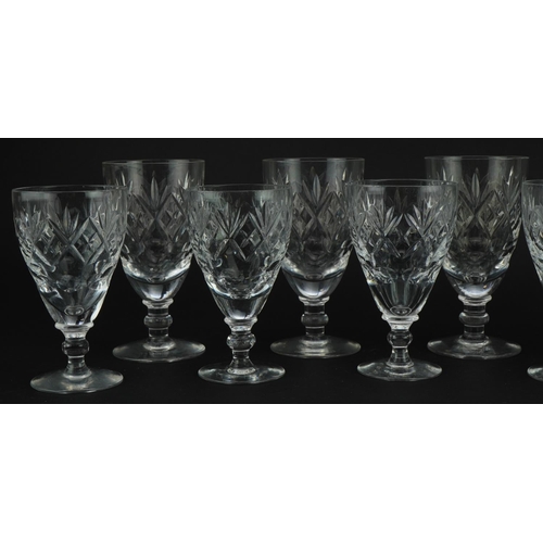 1190 - Two sets of Royal Doulton crystal glasses comprising a set of four and a set of six, the largest 13.... 