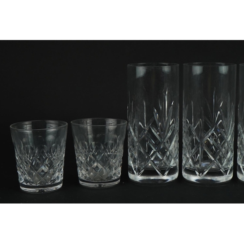 1187 - Two sets of four cut crystal glasses including Stuart, the largest 15cm high