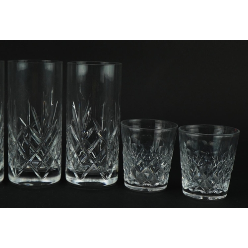 1187 - Two sets of four cut crystal glasses including Stuart, the largest 15cm high