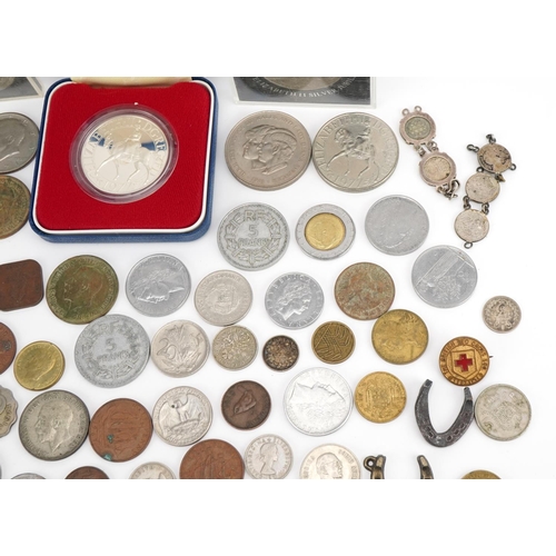 2403 - Antique and later British and world coinage, some silver, including florin and commemorative crown