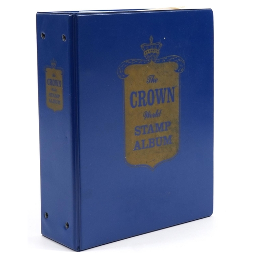 2533 - Collection of world stamps arranged in The Crown World Stamp Album