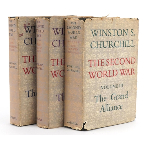 2280 - The Second World War, three hardback books with dust jackets by Winston Churchill comprising volumes... 