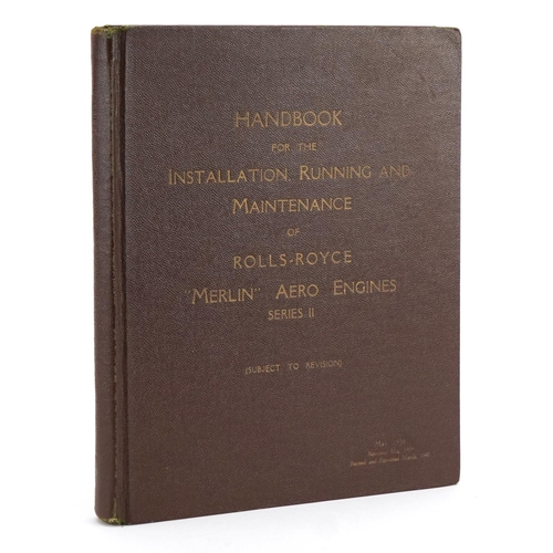 2294A - Motoring interest hardback handbook for the Installation, Running and Maintenance of Rolls Royce Mer... 