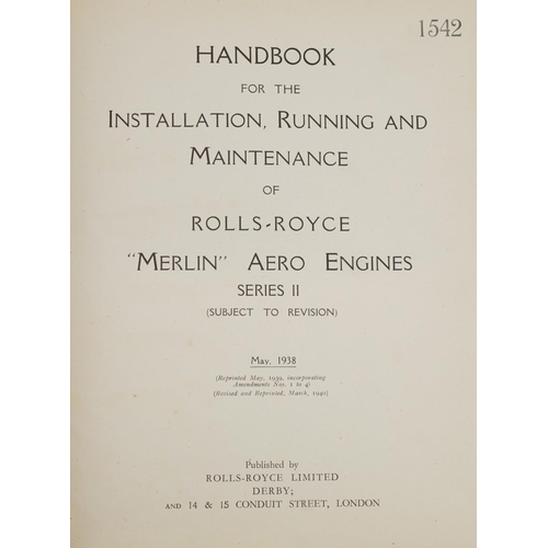 2294A - Motoring interest hardback handbook for the Installation, Running and Maintenance of Rolls Royce Mer... 