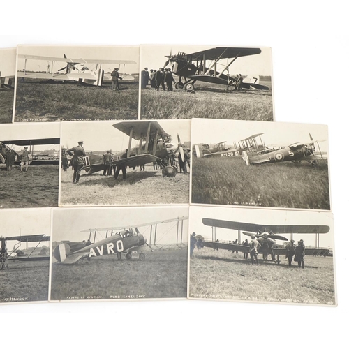 2255 - Eleven military and aviation interest photographic postcards of aeroplanes relating to planes flying... 