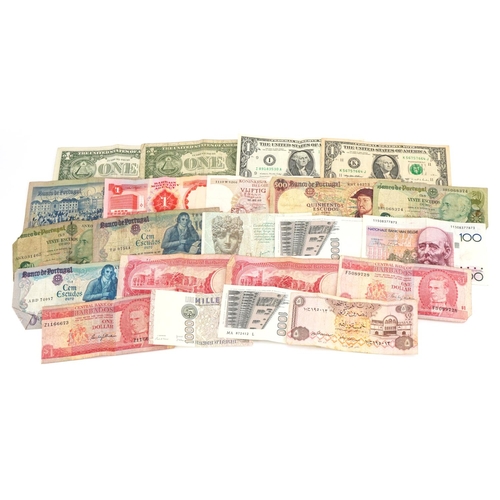 2504 - United States of America and world banknotes including one dollar