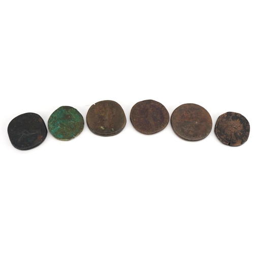 2458 - Collection of Roman and later coins arranged in an album including Gordian III, Septimius Severus, C... 