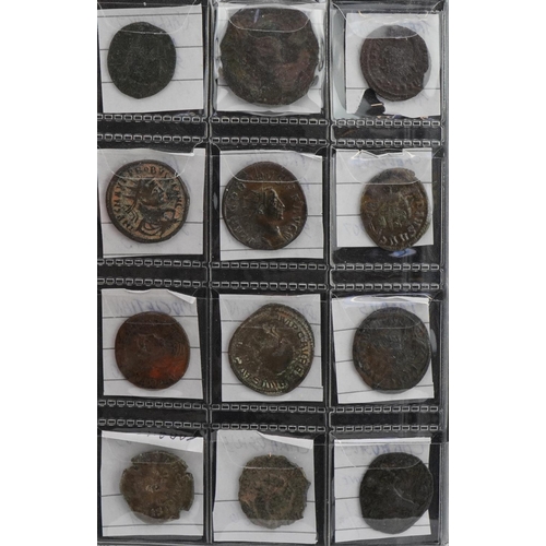 2458 - Collection of Roman and later coins arranged in an album including Gordian III, Septimius Severus, C... 